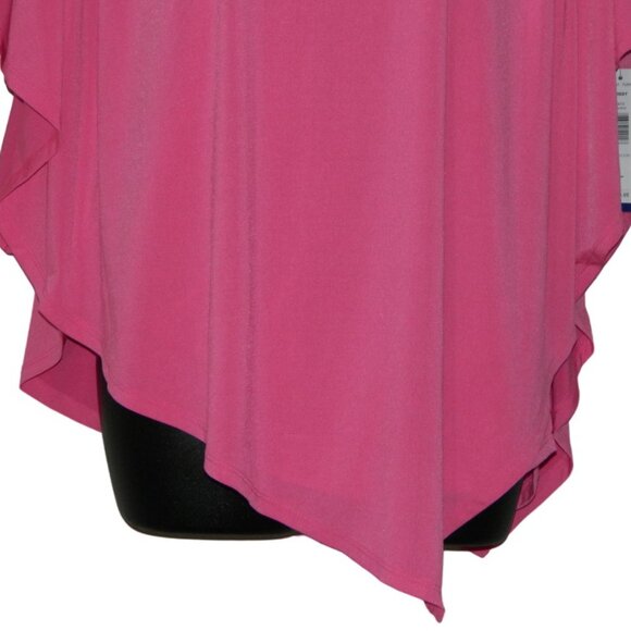 Peter Nygard Holiday Party Asymmetrical Hem Scoop Neck Cape Tunic Blouse Size L - Picture 6 of 11